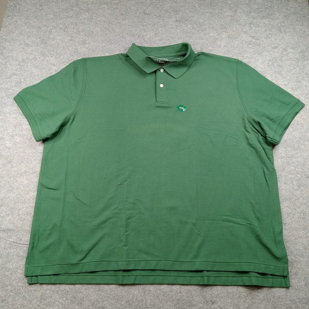 LL Bean Polo Shirt Mens 3XL Green Solid Traditional Fit 100% Cotton 300454